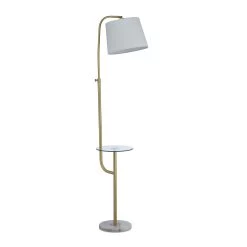 Stehlampe In Gold/ Weiß - (B)37 X (H)145 X (T)31 Cm