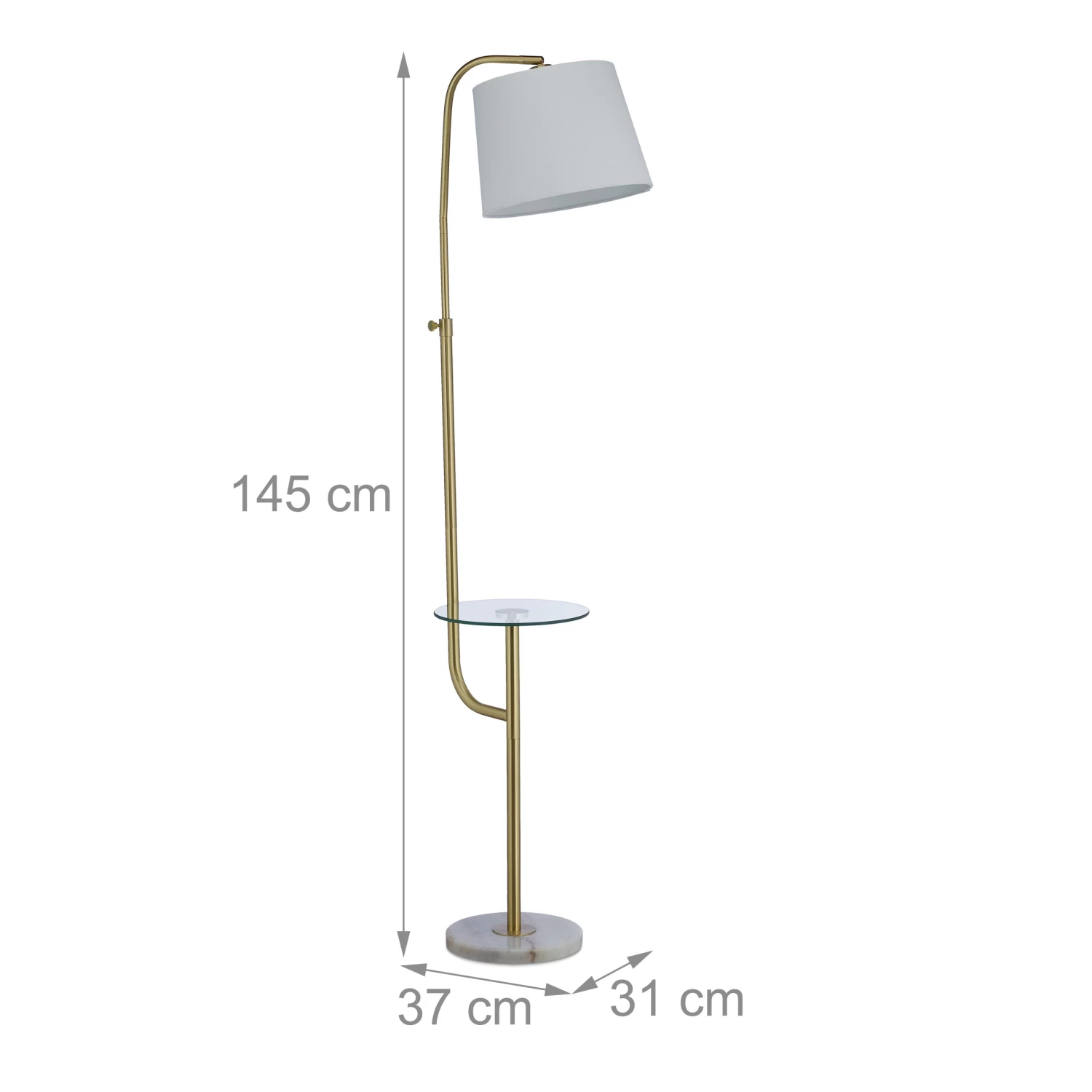 Stehlampe In Gold/ Weiß - (B)37 X (H)145 X (T)31 Cm 4 Stehlampe In Gold/ Weiß - (B)37 X (H)145 X (T)31 Cm – Bild 4