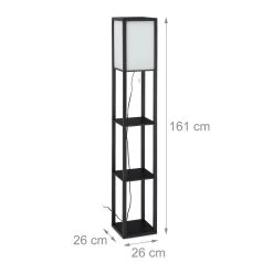 Stehlampe In Schwarz - (B)26 X (H)161 X (T)26 Cm -Relaxdays relaxdays stehlampe in schwarz b 26 x h 161 x t 26 cm 3