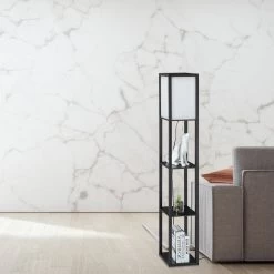 Stehlampe In Schwarz - (B)26 X (H)161 X (T)26 Cm -Relaxdays relaxdays stehlampe in schwarz b 26 x h 161 x t 26 cm 4