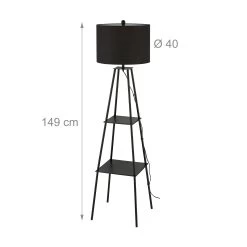 Stehlampe In Schwarz - (H)149 X Ø 40 Cm -Relaxdays relaxdays stehlampe in schwarz h 149 x o 40 cm 3