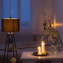 Stehlampe In Schwarz - (H)149 X Ø 40 Cm -Relaxdays relaxdays stehlampe in schwarz h 149 x o 40 cm 4