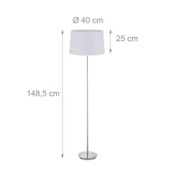 Stehlampe In Weiß - (H)148,5 X Ø40 Cm -Relaxdays relaxdays stehlampe in weiss h 148 5 x o40 cm 3