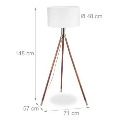 Stehleuchte In Weiß/Braun - (H)150 X Ø48 Cm -Relaxdays relaxdays stehleuchte in weiss braun h 150 x o48 cm 3