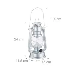 Sturmlaterne LED In Silber - (B)15 X (H)24 X (T)11,5 Cm -Relaxdays relaxdays sturmlaterne led in silber b 15 x h 24 x t 11 5 cm 3