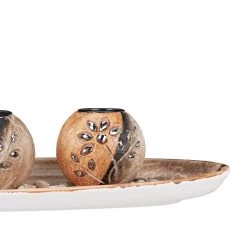 Teelichthalter Set In Braun -Relaxdays relaxdays teelichthalter set in braun 6