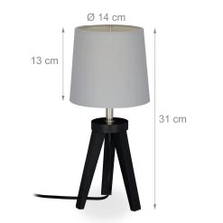 Tischlampe "Dreibein" In Schwarz/ Grau 11 Tischlampe "Dreibein" In Schwarz/ Grau -Relaxdays relaxdays tischlampe dreibein in schwarz grau 3