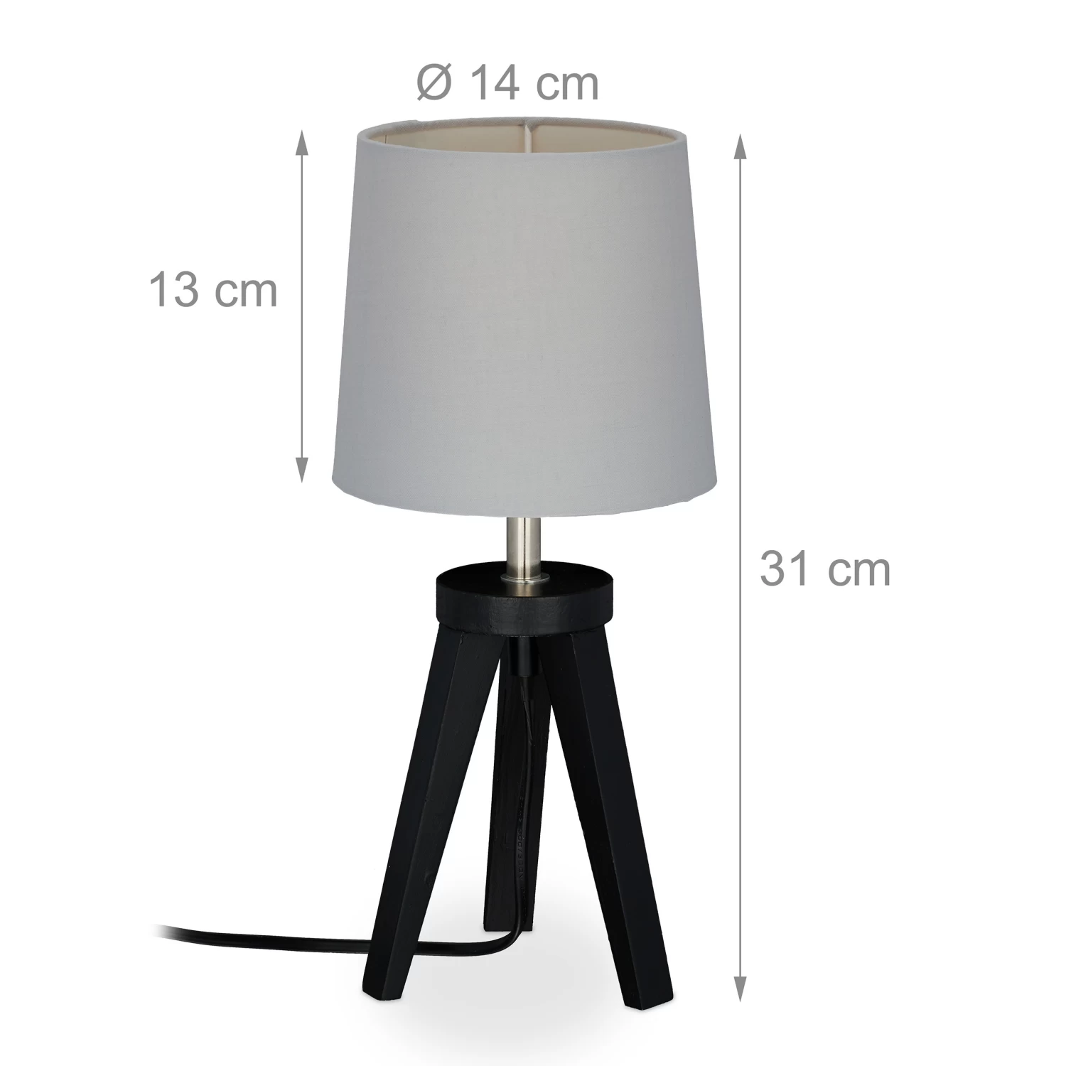 Tischlampe "Dreibein" In Schwarz/ Grau 4 Tischlampe "Dreibein" In Schwarz/ Grau – Bild 4