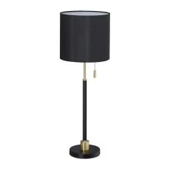 Tischlampe In Schwarz/Gold - (H)69 Cm -Relaxdays relaxdays tischlampe in schwarz gold h 69 cm 7