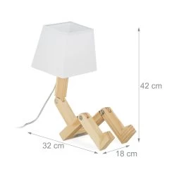 Tischlampe Roboter In Natur - (B)18 X (H)42 X (T)32 Cm -Relaxdays relaxdays tischlampe roboter in natur b 18 x h 42 x t 32 cm 3