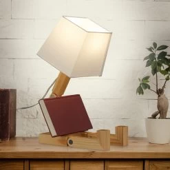 Tischlampe Roboter In Natur - (B)18 X (H)42 X (T)32 Cm -Relaxdays relaxdays tischlampe roboter in natur b 18 x h 42 x t 32 cm 4