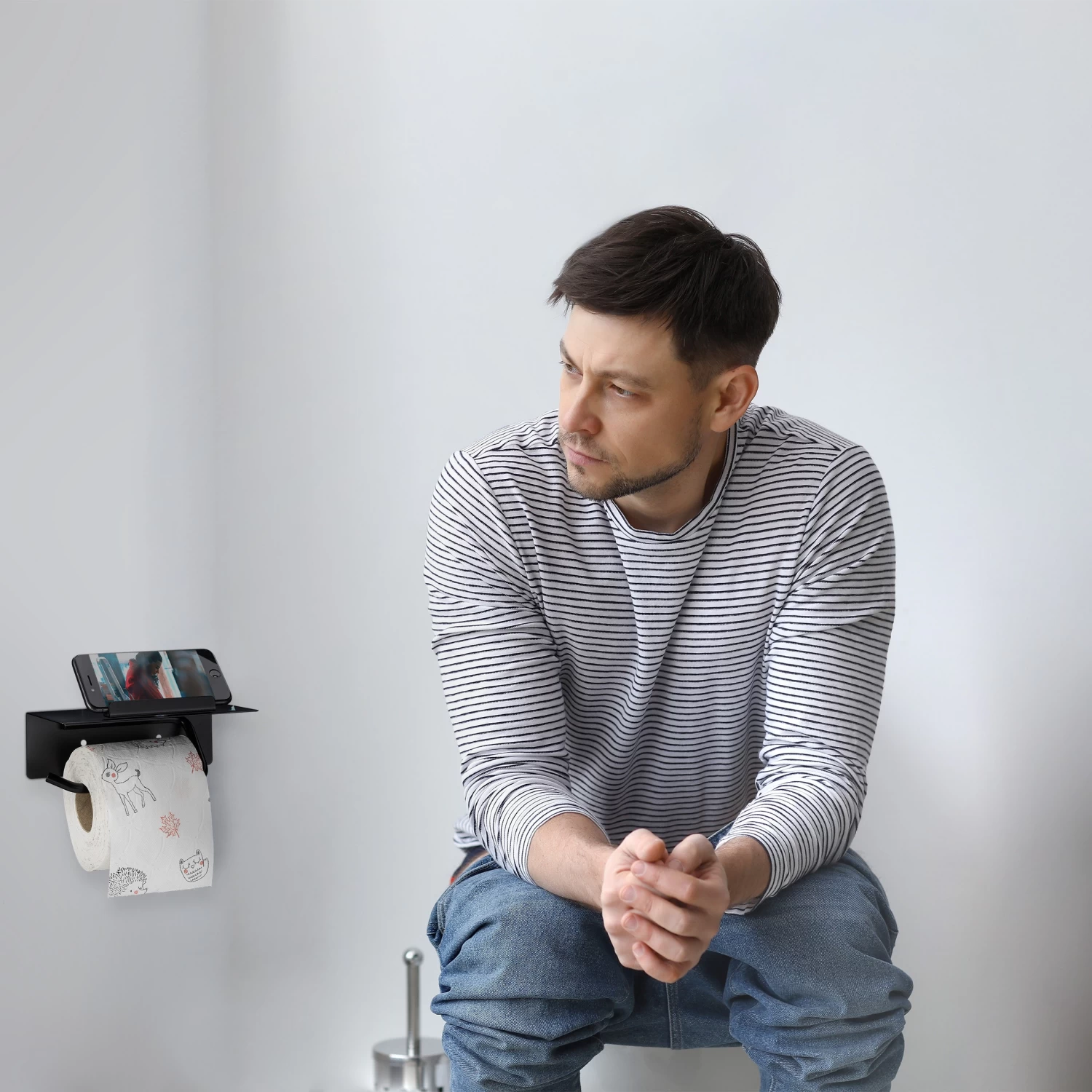 Toilettenpapierhalter In Schwarz - (B)18,5 X (H)7 X (T)10,5 Cm 3 Toilettenpapierhalter In Schwarz - (B)18,5 X (H)7 X (T)10,5 Cm – Bild 3