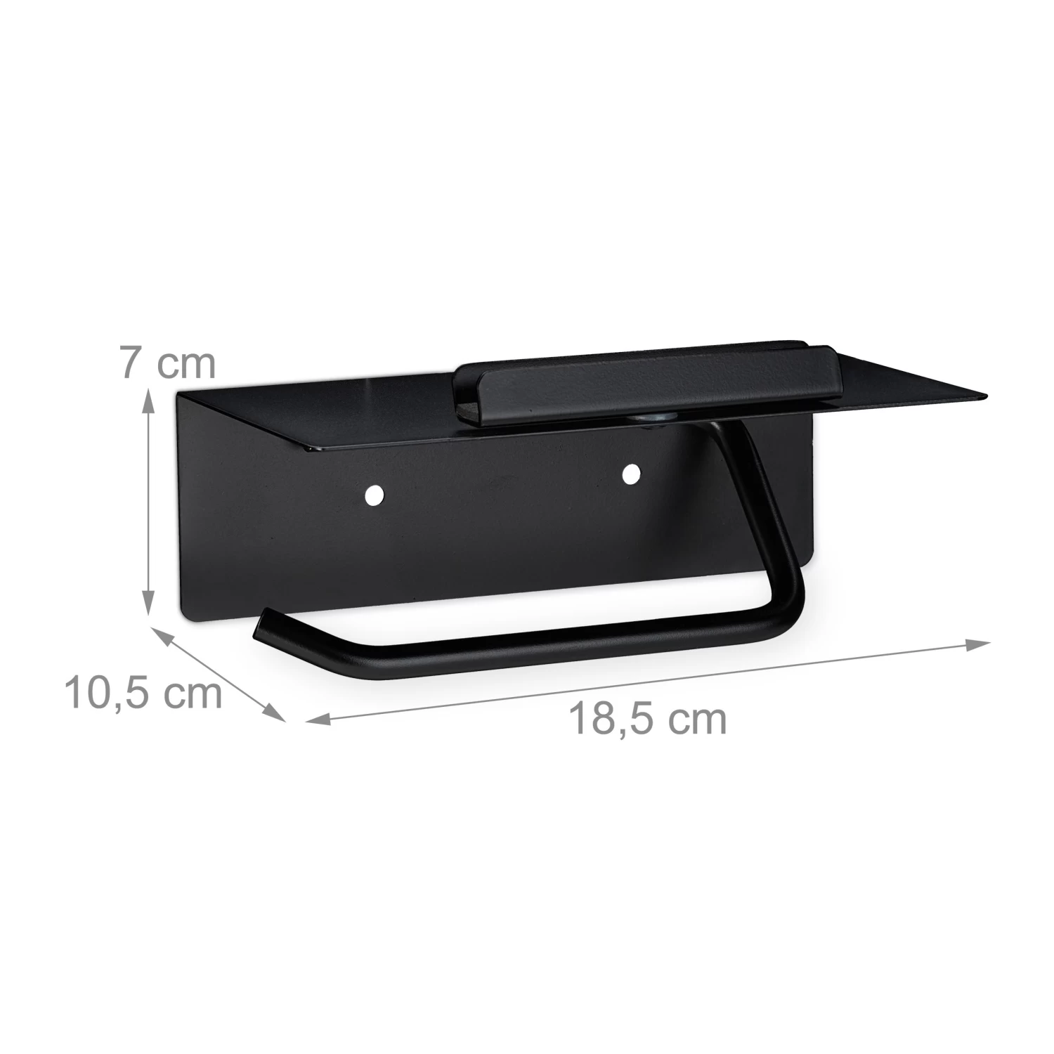 Toilettenpapierhalter In Schwarz - (B)18,5 X (H)7 X (T)10,5 Cm 4 Toilettenpapierhalter In Schwarz - (B)18,5 X (H)7 X (T)10,5 Cm – Bild 4