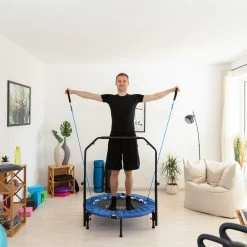 Trampolin In Blau/Schwarz - (B)102 X (H)121 X (T)102 Cm -Relaxdays relaxdays trampolin in blau schwarz b 102 x h 121 x t 102 cm 2