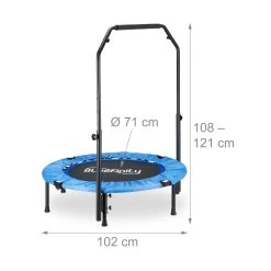 Trampolin In Blau/Schwarz - (B)102 X (H)121 X (T)102 Cm -Relaxdays relaxdays trampolin in blau schwarz b 102 x h 121 x t 102 cm 3
