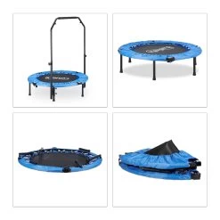 Trampolin In Blau/Schwarz - (B)102 X (H)121 X (T)102 Cm -Relaxdays relaxdays trampolin in blau schwarz b 102 x h 121 x t 102 cm 4