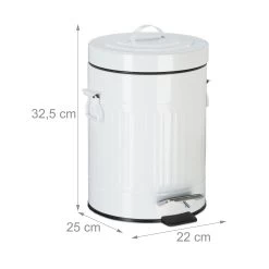 Treteimer Vintage In Weiß - 5 L 10 Treteimer Vintage In Weiß - 5 L -Relaxdays relaxdays treteimer vintage in weiss 5 l 3