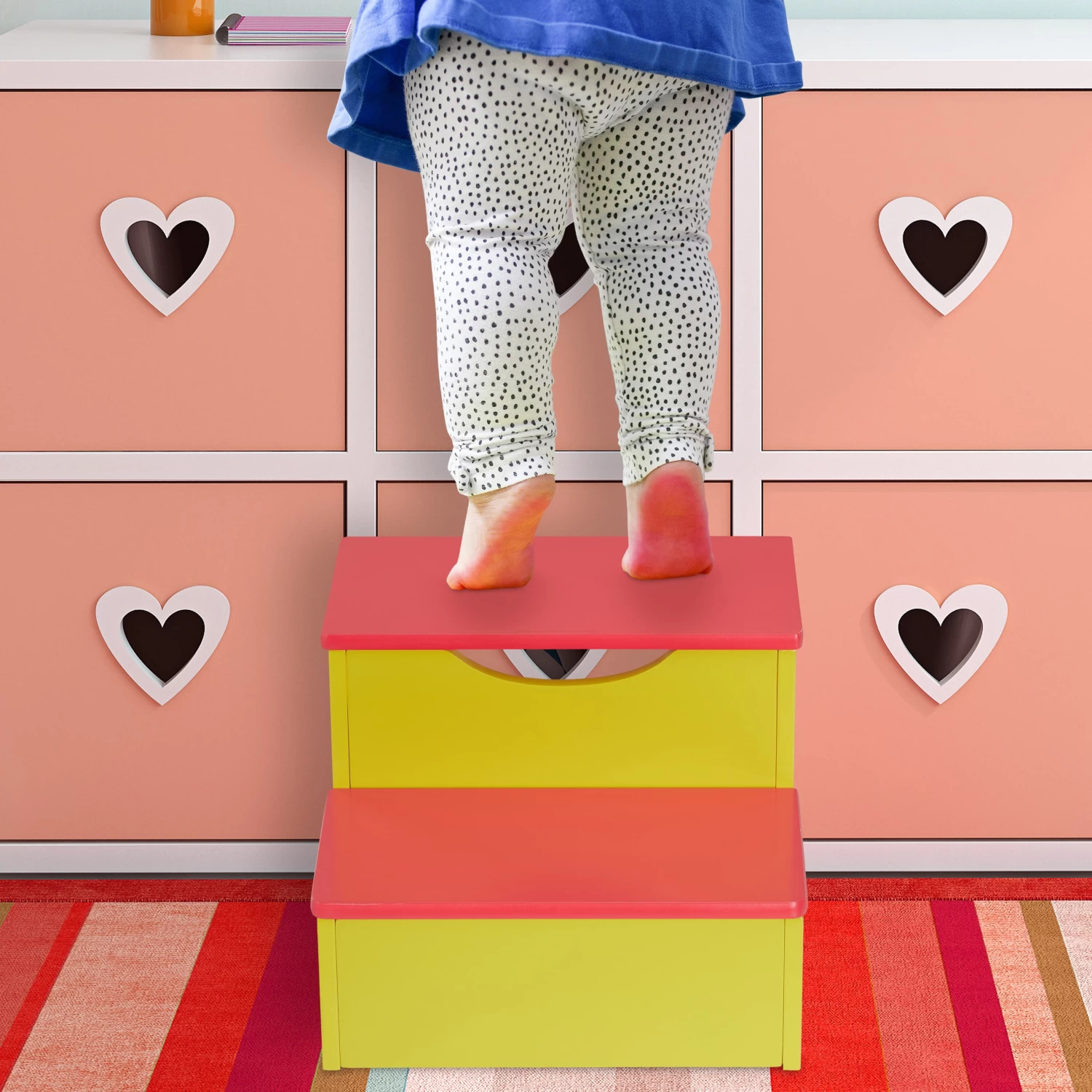 Tritthocker In Gelb/ Rot - (B)33 X (H)25 X (T)36 Cm 2 Tritthocker In Gelb/ Rot - (B)33 X (H)25 X (T)36 Cm – Bild 2