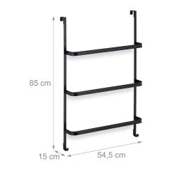 Tür-Handtuchhalter In Schwarz - (B)54,5 X (H)85 X (T)15 Cm -Relaxdays relaxdays tur handtuchhalter in schwarz b 54 5 x h 85 x t 15 cm 3