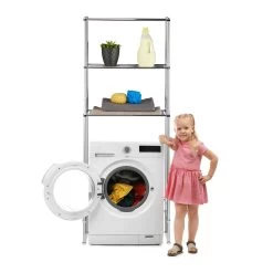Überbauregal Waschmaschine In Silber (B)63 X (H)162 X (T)30 Cm -Relaxdays relaxdays uberbauregal waschmaschine in silber b 63 x h 162 x t 30 cm 2