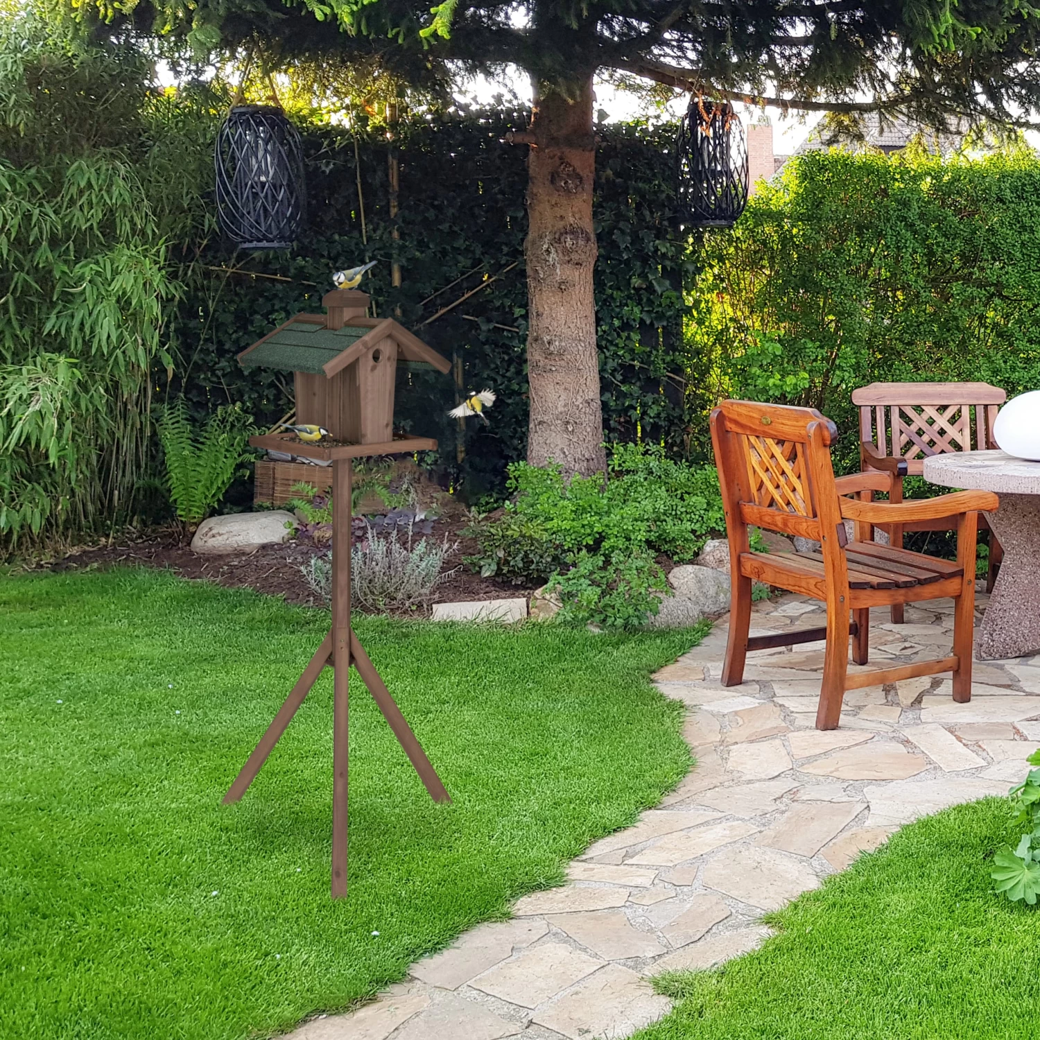 Vogelfutterhaus In Braun/ Grün - (B)68 X (H)137 X (T)55 Cm 2 Vogelfutterhaus In Braun/ Grün - (B)68 X (H)137 X (T)55 Cm – Bild 2