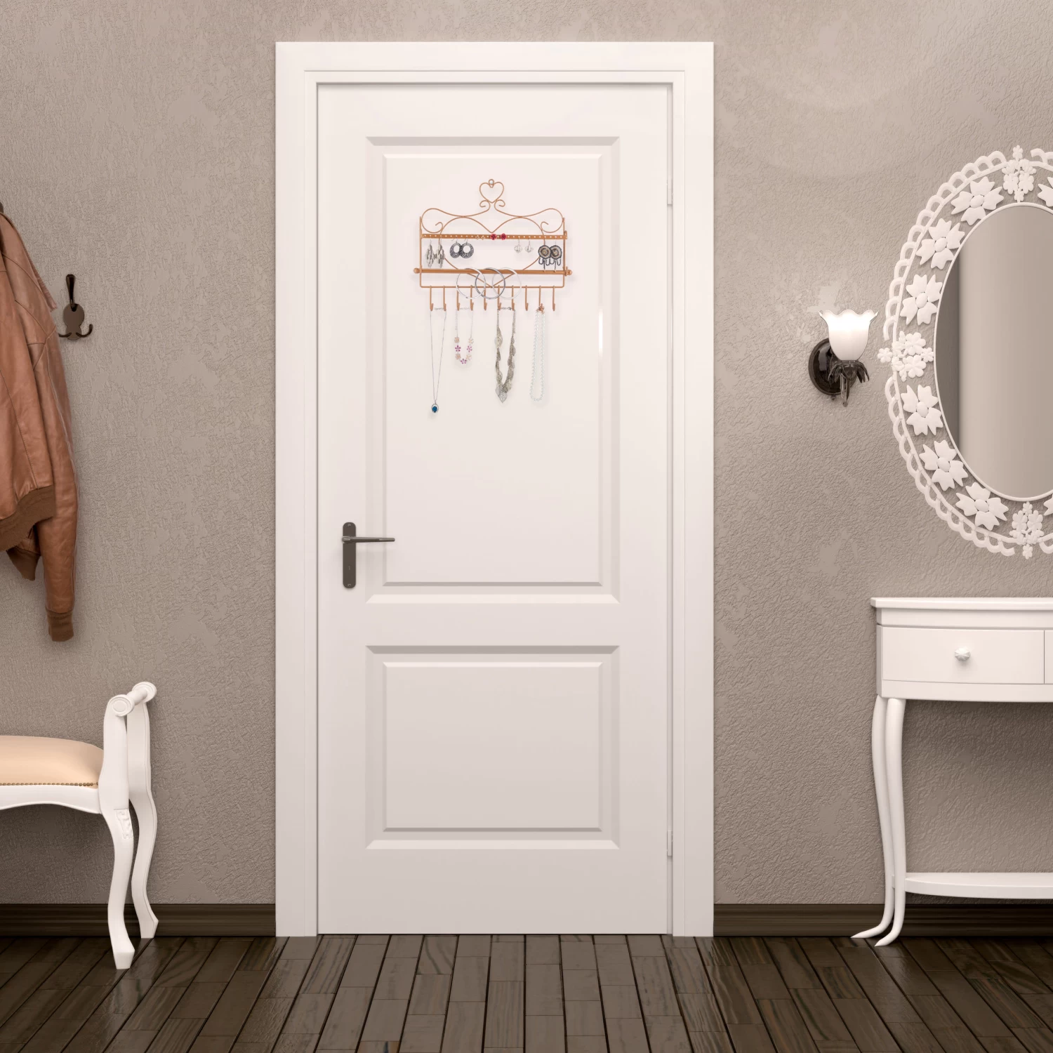 Wand Schmuckhalter In Bronze - (B)36,5x (H)30 X (T)3,5 Cm 2 Wand Schmuckhalter In Bronze - (B)36,5x (H)30 X (T)3,5 Cm – Bild 2