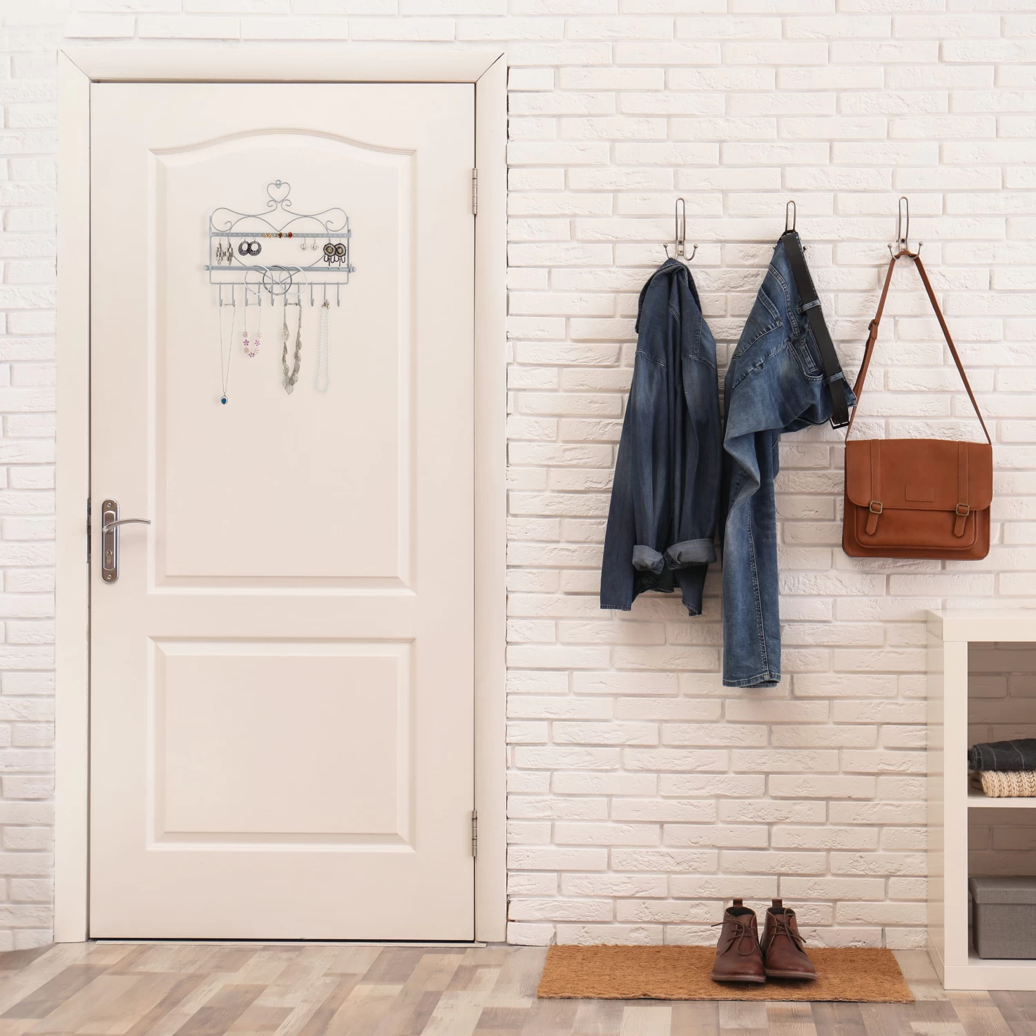 Wand Schmuckhalter In Silber - (B)36,5x (H)30 X (T)3,5 Cm 2 Wand Schmuckhalter In Silber - (B)36,5x (H)30 X (T)3,5 Cm – Bild 2