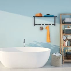 Wandgarderobe In Schwarz - (B)65 X (H)28 X (T)25 Cm -Relaxdays relaxdays wandgarderobe in schwarz b 65 x h 28 x t 25 cm 2