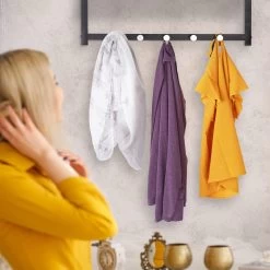 Wandgarderobe In Schwarz - (B)65 X (H)28 X (T)25 Cm -Relaxdays relaxdays wandgarderobe in schwarz b 65 x h 28 x t 25 cm 4