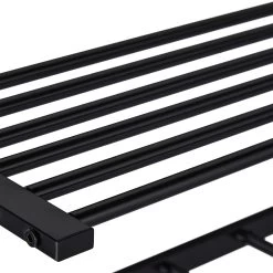 Wandgarderobe In Schwarz - (B)65 X (H)28 X (T)25 Cm -Relaxdays relaxdays wandgarderobe in schwarz b 65 x h 28 x t 25 cm 6