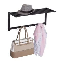 Wandgarderobe In Schwarz - (B)65 X (H)28 X (T)25 Cm -Relaxdays relaxdays wandgarderobe in schwarz b 65 x h 28 x t 25 cm 7