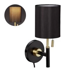 Wandleuchte In Schwarz/Gold -Relaxdays relaxdays wandleuchte in schwarz gold 7