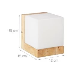 Wandleuchte Würfel In Weiß/Natur - (B)12 X (H)15 X (T)15 Cm -Relaxdays relaxdays wandleuchte wurfel in weiss natur b 12 x h 15 x t 15 cm 3