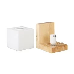 Wandleuchte Würfel In Weiß/Natur - (B)12 X (H)15 X (T)15 Cm -Relaxdays relaxdays wandleuchte wurfel in weiss natur b 12 x h 15 x t 15 cm 5