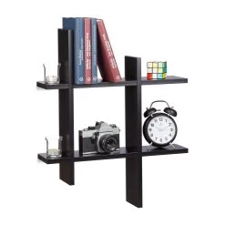 Wandregal In Schwarz - (B)58,5 X (H)58,5 X (T)10 Cm