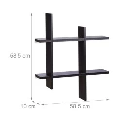 Wandregal In Schwarz - (B)58,5 X (H)58,5 X (T)10 Cm -Relaxdays relaxdays wandregal in schwarz b 58 5 x h 58 5 x t 10 cm 3