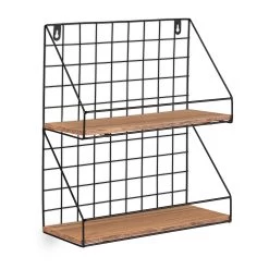 Wandregal In Schwarz/ Braun - (B)35 X (H)41 X (T)16 Cm