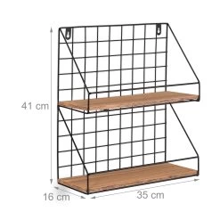 Wandregal In Schwarz/ Braun - (B)35 X (H)41 X (T)16 Cm -Relaxdays relaxdays wandregal in schwarz braun b 35 x h 41 x t 16 cm 3