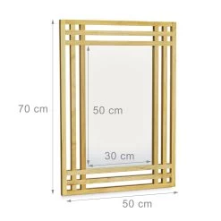 Wandspiegel In Natur - (B)50 X (H)70 X (T)2 Cm -Relaxdays relaxdays wandspiegel in natur b 50 x h 70 x t 2 cm 3