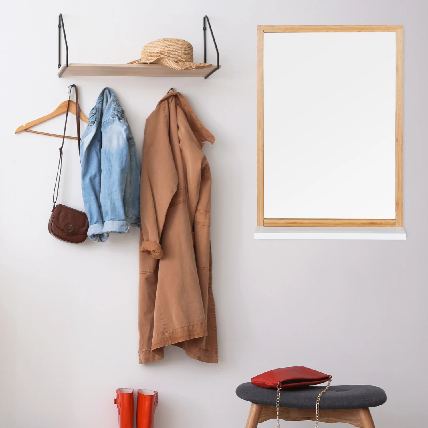 Wandspiegel In Natur/Weiß 2 Wandspiegel In Natur/Weiß – Bild 2