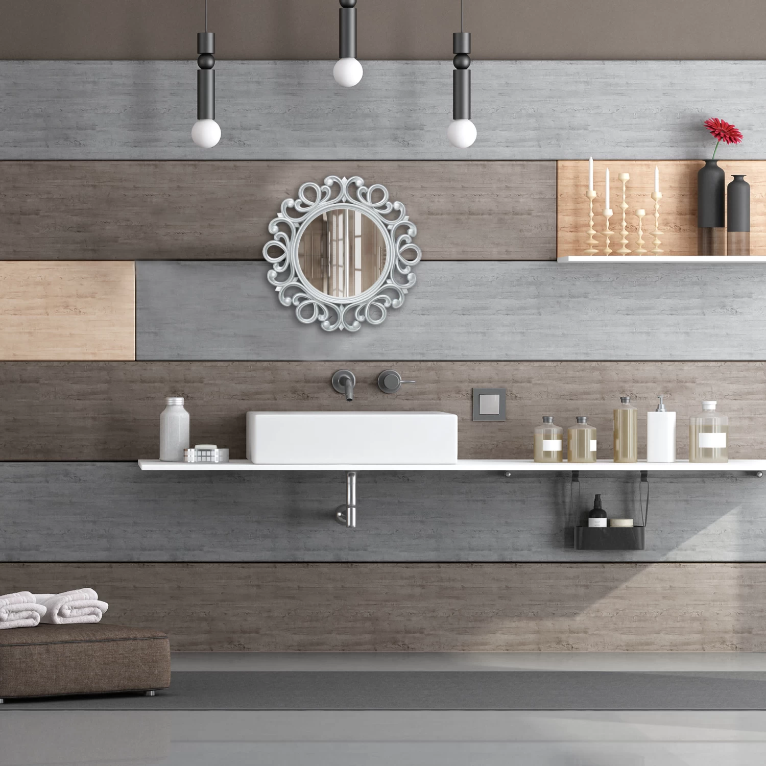 Wandspiegel In Silber - Ø 50 Cm 2 Wandspiegel In Silber - Ø 50 Cm – Bild 2