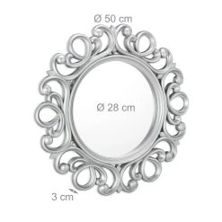 Wandspiegel In Silber - Ø 50 Cm 10 Wandspiegel In Silber - Ø 50 Cm -Relaxdays relaxdays wandspiegel in silber o 50 cm 3