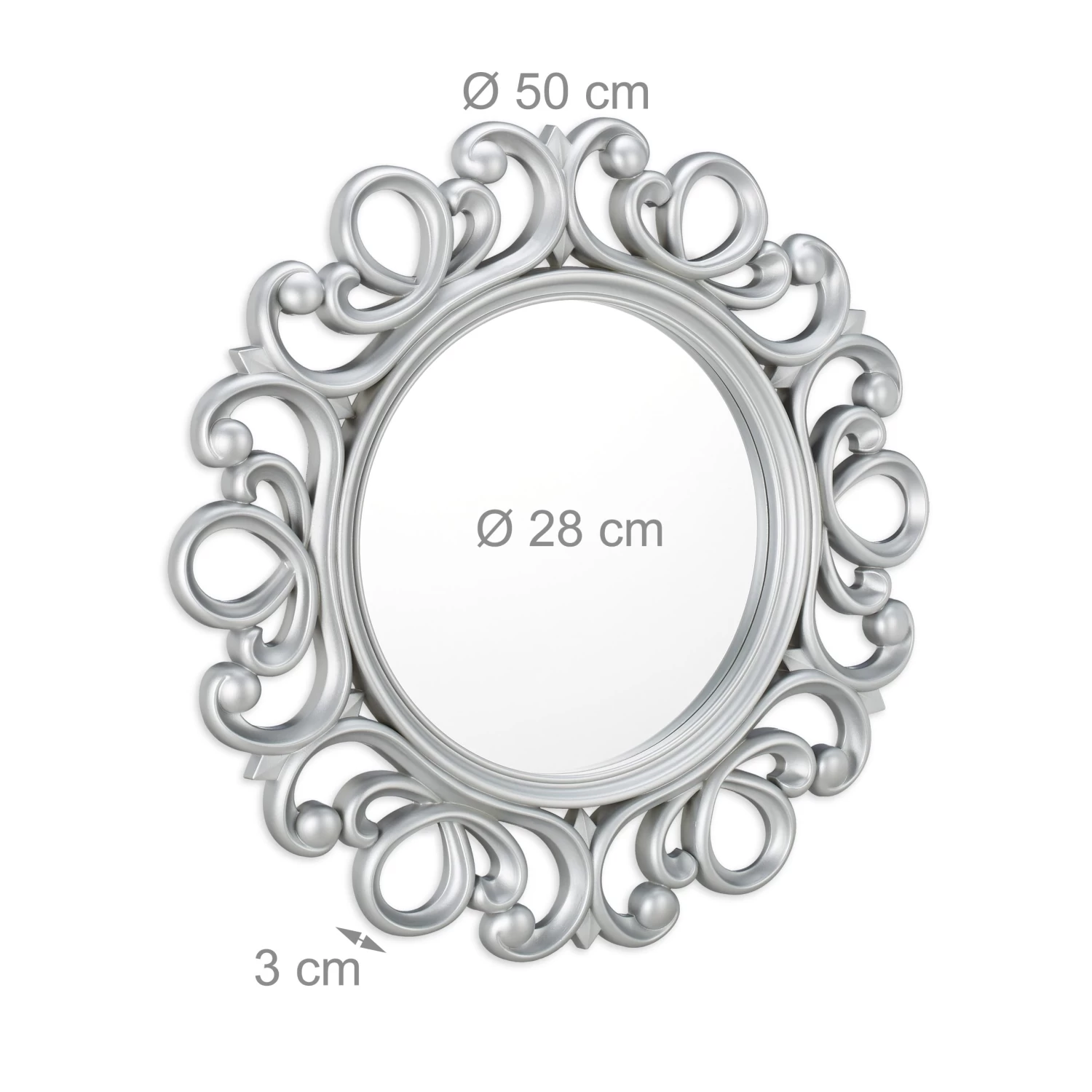 Wandspiegel In Silber - Ø 50 Cm 4 Wandspiegel In Silber - Ø 50 Cm – Bild 4