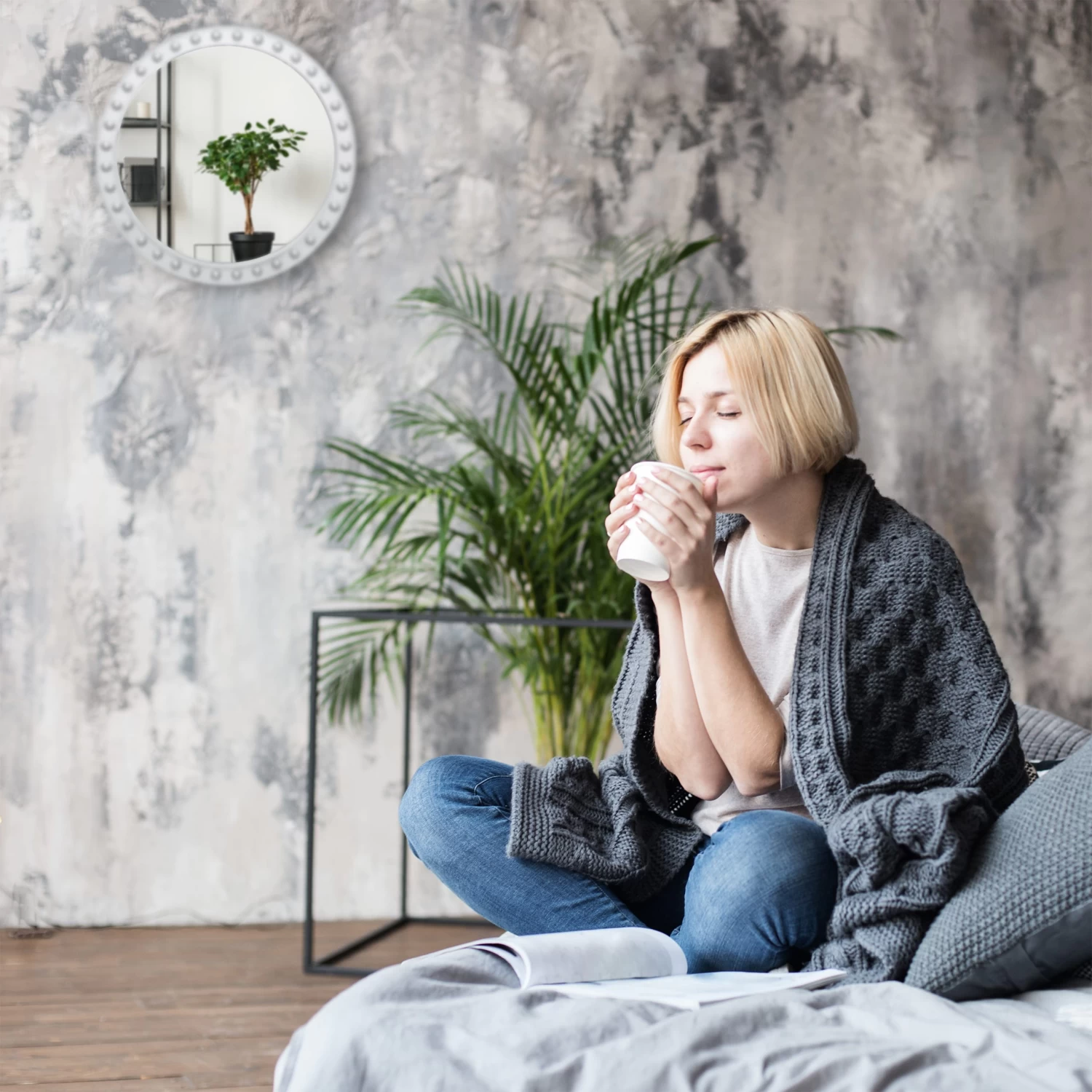 Wandspiegel In Weiß - Ø 50,5 Cm 3 Wandspiegel In Weiß - Ø 50,5 Cm – Bild 3