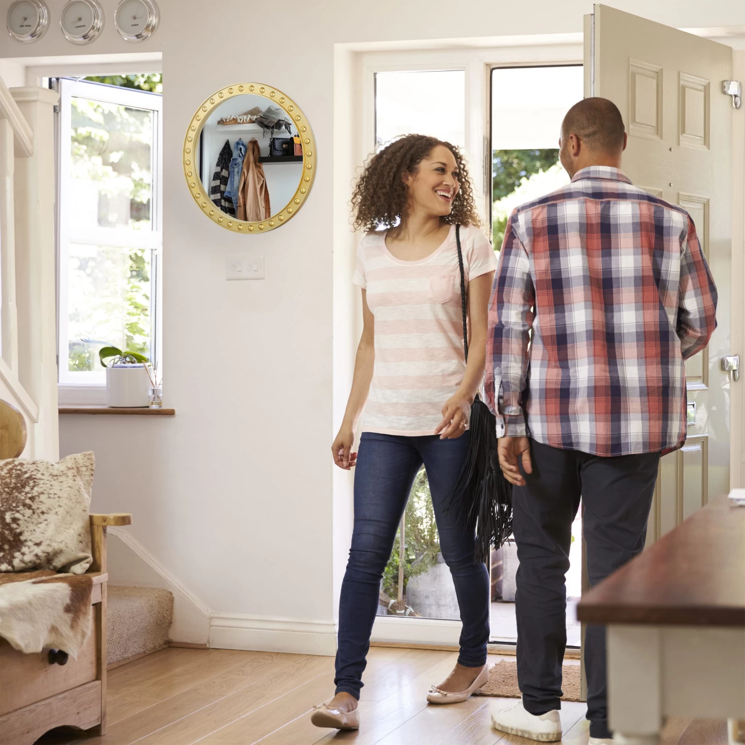 Wandspiegel In Weiß - Ø 50,5 Cm 5 Wandspiegel In Weiß - Ø 50,5 Cm – Bild 5