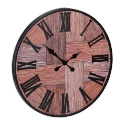 Wanduhr In Schwarz/ Braun - Ø 60 Cm