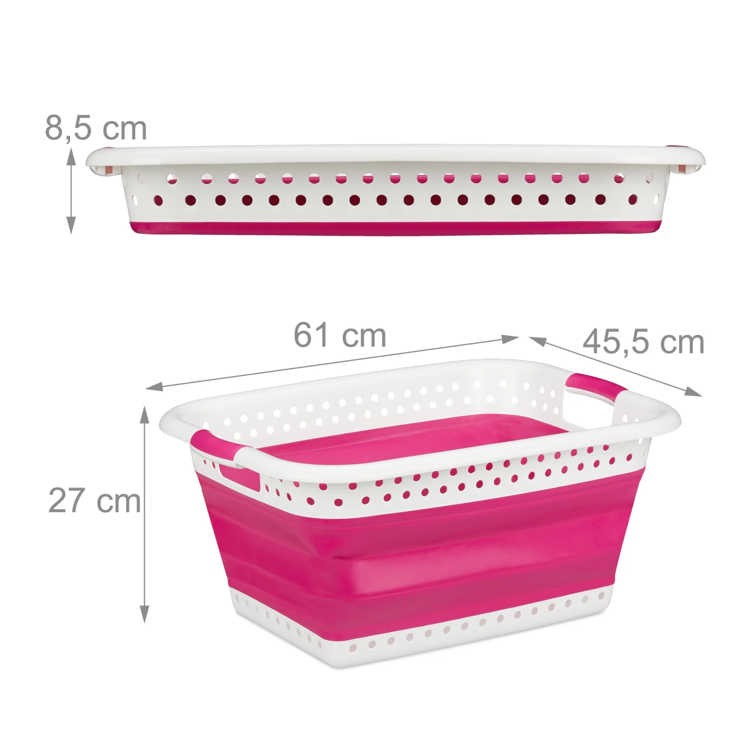 Wäschekorb In Pink - (B)61 X (H)27 X (T)45,5 Cm 4 Wäschekorb In Pink - (B)61 X (H)27 X (T)45,5 Cm – Bild 4