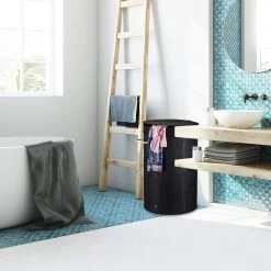 Wäschekorb In Weiß - (H)63 X Ø40 Cm -Relaxdays relaxdays waschekorb in weiss h 63 x o40 cm 2