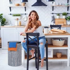 Wäschekorb In Weiß - (H)63 X Ø40 Cm -Relaxdays relaxdays waschekorb in weiss h 63 x o40 cm 4