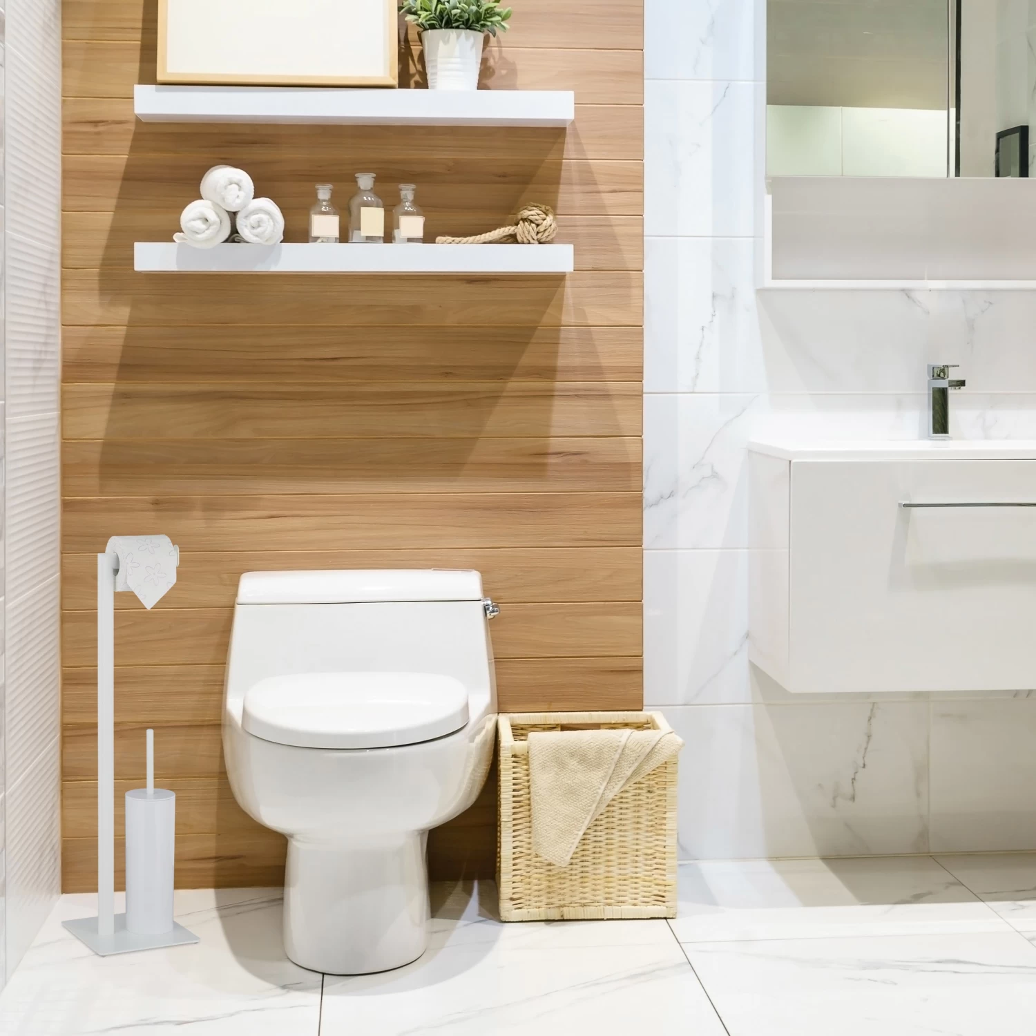 WC Garnitur In Weiß - (B)20 X (H)72 X (T)20 Cm 2 WC Garnitur In Weiß - (B)20 X (H)72 X (T)20 Cm – Bild 2